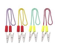 4pcs Rustless Steel Dining Clip Colorful Beaded Chain For Food Service Metal Holders Practical Table Accessories Rustless Steel Napkins Chains With Clip