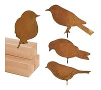 4PCS Rusty Bird Garden Decorations, Bronze Bird Ornaments, Rusty Bird Ornaments with Screws, Vintage Garden Decorations, Metal Bird Ornaments, Decorative Gifts
