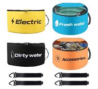4PCS RV Hose Storage Bag Garden Hose Storage Bag 4 Enduring Straps Hang Quickly Dry Dual Zippers and Waterproof Lining Reinforced Handles Versatile for Fresh Water Hoses Electrical Cords Camper Tools