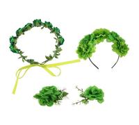 4pcs Saint Patricks Day Headband for Women and Green Floral
