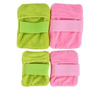 4pcs Sand Removal Bags for Beach and Sand Sports, Skin Friendly Coral Velvet Fabric for Easy Sand Removal from Body, Suitable for Vacation, Camping, Volleyball and More (green + pink)
