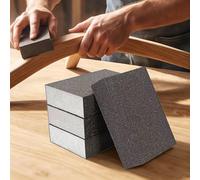 4PCS Sanding Block Sanding Sponge Fine and Dual-use Grinding Pad, Washable and Reusable, for Woodworking Furniture Sanding Primer Polishing Metal Wall High-Density Rust Removal Sponge