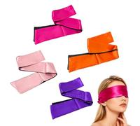 4Pcs Satin Blind Folds, Soft Smooth Sleep Blindfold Tie for Couples Christmas Valentine Gift, Comfortable Sleeping Cover Blindfold for Women Travel Supplies (Pink+Orange+Rose+Purple)