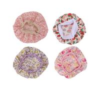 4pcs Satin Sleeping Cap Night Hat for Home and Bathing Time | Lightweight, Easy to Wear and Remove, Printed Style, Suitable at Home Color Random Color