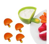 4Pcs Sauce Clips, Plate Clip-on Holder, Sauce Grab Clip-on Dip Holders, Mini Spices Dip Container Bowl Dip Clip Bowls For Plate, Kitchen Seasoning Dip Gadgets for Ketchup Dinning BBQ
