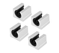 4pcs SBR20UU Open Linear Motion Bearing Sliding Block, Aluminum Alloy Linear Block for 3D Printer CNC Engraving Machine, 20mm Shaft Compatible with High Precision and Low
