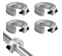 4Pcs SBR25 Linear Rail Stop Collars, 25mm Bore Anti-Collision Shaft Limit Fixing Rings, Aluminium Alloy Stopper Block with M4 Screw, Heavy-Duty Anti-Slip Clamp-On Positioning Ring for CNC Motion Guide