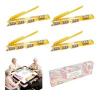 4pcs Scalloped Mahjong Racks with Pushers,17.5" Luxury Tortoise Shell Acrylic Mahjong Racks,for American Mahjong, Durable Acrylic (yellow)