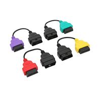 4pcs Scanner Cable Adapter Diagnostic Connector Car Scan Tool Ideal Replacement for ECU Easy to Identify Different Colors of Connectors for ABS Power Steering SRS Low Speed CAN