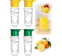 4Pcs Screw Top Lemon Squeezer, Manual Juicer Hand Press with Built-in Filter, Plastic Lemon Juicer Lime Squeezer for Citrus Orange Kitchen Drinks Cocktails (2 Yellow, 2 Green)