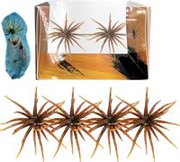 4pcs Sea Urchin Soft Bait, Fuzzy Dice Fishing Lure, Floating Tpe Swimbait With Reflective Stars, For Bass Fishing For Rock Fishing/Reef Fishing/Surf Fishing (B, 2.36 in)