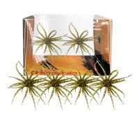 4Pcs Sea Urchin Soft Bait | Realistic Fuzzy Dice Fishing Lure for Bass & Perch | Floating TPR Swimbait with Reflective Stars | 6 Colors Artificial Worm Bait for Saltwater & Freshwater