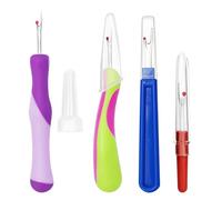 4Pcs Seam Ripper,Quick Unpick Thread Picker Tool,Sewing Stitch Remover with Safety Caps Seam Ripper Kit for Hand Sewing Unpicker Knitting Cross Stitch Embroidery Thread Removal