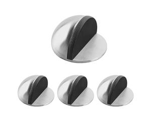 4pcs Self Adhesive Door Stoppers,Mounted Half Moon Door Stop,Polished Oval Door Stoppers for Floor with Glue Wall Protector,Stainless Steel Door Stops Indoors for Home & Office Use（Silver & Bronze）