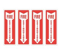 4Pcs Self Adhesive Fire Extinguisher Signs Fire Extinguisher Inspection Labels Down Arrow Stickers for Safety Equipments