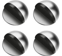 4Pcs Self Adhesive Floor Door Stoppers, Oval Stainless Steel Stick on Door Stop, Half Moon Doorstop for Hard Floor Glass Door