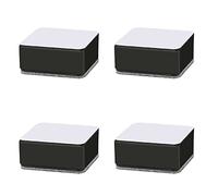 4PCS Self Adhesive Furniture Risers, Carbon Steel Square Bed Riser with Felt Pad Adds 1.2 Inch & Anti Slip for Table Desk Couch Sofa Chair Recliner (Black)