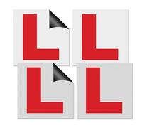 4Pcs Self Adhesive L Sticker - L Plates for Car Window Stickers, Extra Thick Learner Plates, New Driver Car Sticker, Protect Car Paint Learner Plates for Fresh Driver Decoration