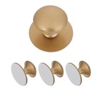 4pcs Self-Adhesive Shower Door Handles for Rv, Glass Cabinet Pulls in Sand Gold, No-Drill Replacement Kitchen and Bathroom Drawer Knobs Strong Sticky Backing