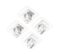 4PCS Self-Adhesive Wall Hooks & Telescopic Rod Clamps for Shower Curtain - No Drill Curtain Pole Holders for Bathroom & Home Use Strong & Fixing Solution