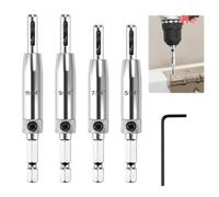 4PCS Self Centering Drill Bit, Hinge Drill Bit Self Center with Hex Shank Drill Tool for Wood Door Window Cabinet Drawer Puncher Hole Drilling Tool 5/64”, 7/64”, 9/64”, 11/64”