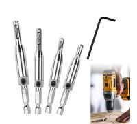 4PCS Self Centering Drill Bit Set, Hinge Drill Bit Self Centering Drill Bit Tool, 1/4 Inch High Speed Drill Bits for Door, Window, Cabinet Hinge Pilot Hole