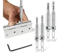 4PCS Self Centering Drill Bit Set, Hinge Drill Bits with Hex Shank and Wrench, High Speed Centre Drill-Bits For Door, Window, Cabinet Hinge Pilot Hole (2.0mm, 2.8mm, 3.6mm, 4.4mm)