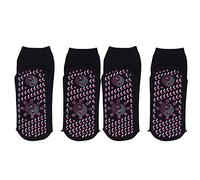 4Pcs Self Heating Socks Cotton Heated Socks Breathable Tourmaline Design Warm Heated Socks Universal Size for Winter (Black)