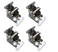 4Pcs Self-Lock Hinge 90 Degrees Folding Hinge Metal Chair Leg Bracket for Table Bed Leg Feet Enduring Heavy Duty Foldable Locking Furniture Hardware
