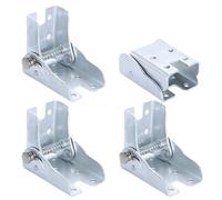 4Pcs Self-Locking Folding Hinge, 90 Degree Folding Table Legs Brackets Foldable Support Hidden Hinge for Tables Workbench Furniture (Silver)