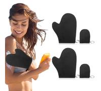 4Pcs Self-Tanners Application Mitt, Self-Tanning Mitts for Lotion Mousse Face Body Sunless, Tan Mitts Applicator Reusable Summer Tanning Mitt (Black)