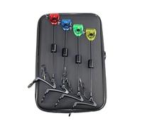 4Pcs Sensitive Swing Signals Receiver LED Illuminated Fishing Bites Indicators Portable Bites Alarm Indicators Set LED Night Fishing Alarm Accessories