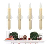 4pcs Sensor Dawn to Dusk Window Candles, Led No Flame Candles, Flickering Battery C-andles, Ultra Bright Fake Candle Lights with Suction Cup, Window Ca-ndles Battery Operated