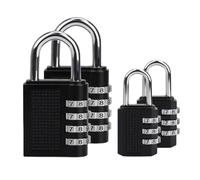 4PCS Serrures Bagages Valise Cadenas Noir à combinaison 4 chiffres et 3 chiffres - Un cadenas authentique Tri-Circle Idéal pour la Gymnastique Casier, la Boît