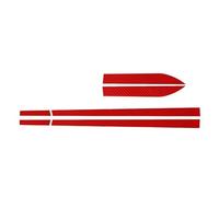 4pcs/set 2017 2018 2019 2020 Carbon Fiber For For A4 For S4 Decal Car Side Skirt Sticker Automobiles Car Lower Skirt(Red)