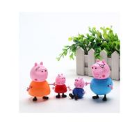 (4pcs/set) 25Pcs Peppa Pig Family Friends Emily Rebecca Suzy Action Figures Toys Xmas Gift