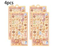 4Pcs/Set 3D Fun Stickers Penguin Rabbit Puppy Ghost Jelly Stickers Children Girls Handbook Stickers Notebook Scrapbook Decor Kids, Thick 3d small 4 stickers small Theme Laptops Scrapbooking 3d