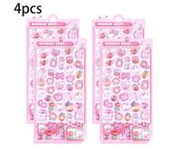 4Pcs/Set 3D Fun Stickers Penguin Rabbit Puppy Ghost Jelly Stickers Children Girls Notebook Scrapbook Decor Handbook Stickers stickers puffy Cartoon 3D 3d Kids, cute aesthetic cute Cute small c
