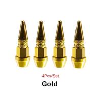 4Pcs/Set 45mm Spiked Valve Caps, Aluminum Dustproof & Waterproof Tire Valve Stem Caps, Suitable for Cars, Trucks and Motorcycles(Gold)