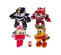 4pcs/set 8cm Robot Trains Transformation Kay Alf Dynamic Train Family Deformation Train Car Action Figure Toys Toys For Children