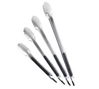 4pcs/Set 9/12/14/16 Inch BBQ Tongs Non-Slip Handle Stainless Steel Fried Barbecue Clip Salad Bread Clamp Kitchen Tools Meat(14-inch)