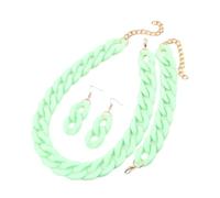 4pcs/Set Acrylic Link Chain Choker Necklace for Women Bohemain Matte Colorful Statement Earrings Necklaces Jewelry Sets