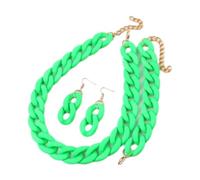 4pcs/Set Acrylic Link Chain Choker Necklace for Women Bohemain Matte Colorful Statement Earrings Necklaces Jewelry Sets