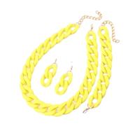 4pcs/Set Acrylic Link Chain Choker Necklace for Women Bohemain Matte Colorful Statement Earrings Necklaces Jewelry Sets