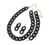 4pcs/Set Acrylic Link Chain Choker Necklace for Women Bohemain Matte Colorful Statement Earrings Necklaces Jewelry Sets