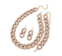 4pcs/Set Acrylic Link Chain Choker Necklace for Women Bohemain Matte Colorful Statement Earrings Necklaces Jewelry Sets