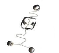 4Pcs/Set Bondage Set Stainless Steel Silicone Handcuffs Ankle Cuffs Slave Collar Collar BDSM Chastity Belt Restraint System Kit Lockable Sex Toys for Couples(70/80cm)
