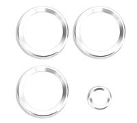 4pcs Set Car Air Conditioning Knob Trim, Luxury Aluminum Alloy AC Knob Cover, Glossy Appearance, Blue Red Silver, for Sport Autobiography Vogue 2014-2017, Easy Installation,