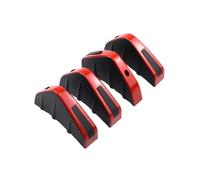 4pcs/set Car Rear Lower Bumper Lip Diffuser Spoiler Shark Fins Wing Splitter Spoiler Universal Car Modified Accessories(Red Black)