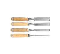 4pcs/Set Carving Chisel Set 6/12/18/24mm Woodworking with Wood Handles Tools DIY Auxiliary(Iron)